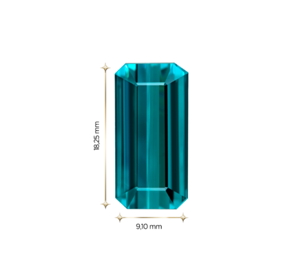Турмалин Индиголит, Октагон, 10,73ct 3