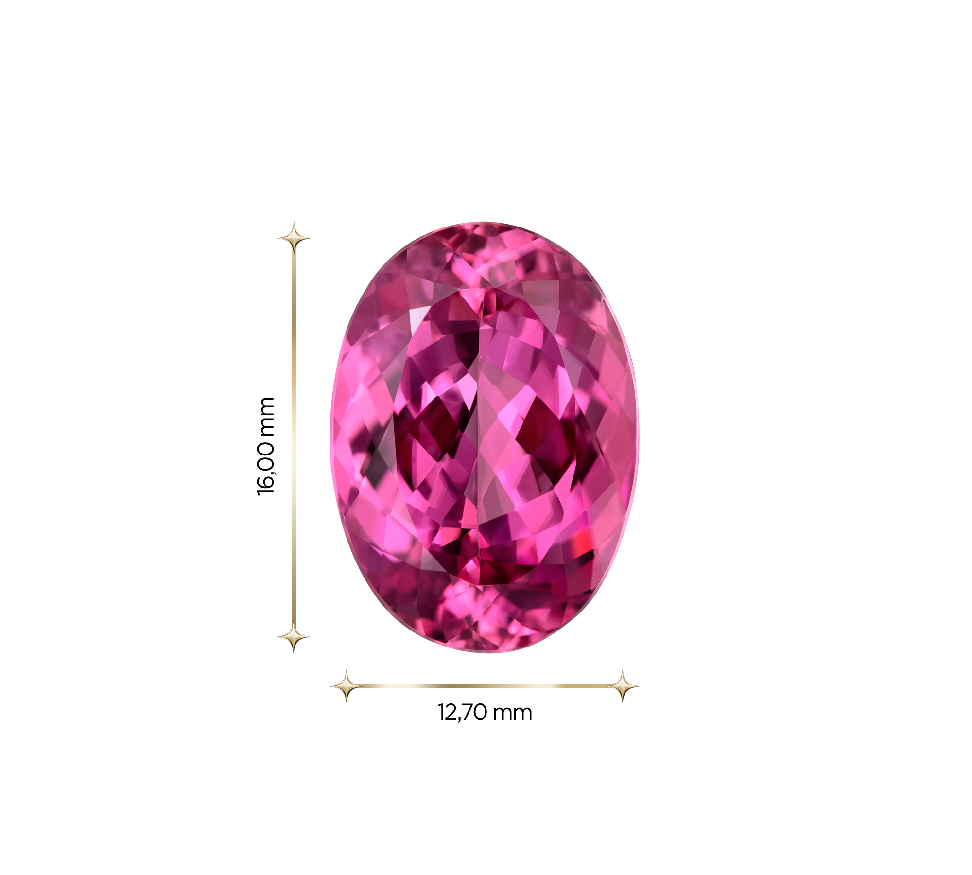 Турмалин Рубеллит, Овал, 12,59ct