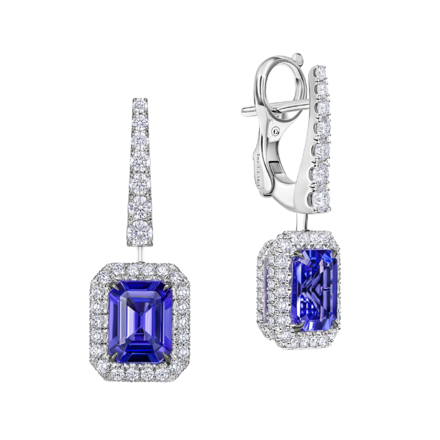 Серьги с танзанитами и бриллиантами, белое золото 1