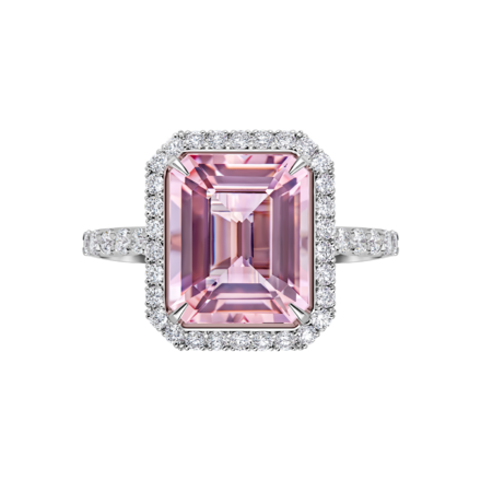 Кольцо с морганитом и бриллиантами, белое золото 2