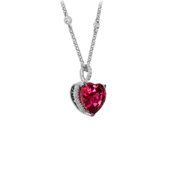 Подвес с турмалином рубеллитом и бриллиантами, белое золото