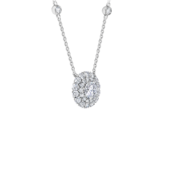 Колье с бриллиантами, белое золото