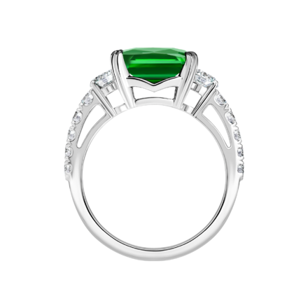 Кольцо с турмалином верделитом и бриллиантами, белое золото 3