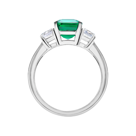Кольцо с изумрудом и бриллиантами, белое золото 3