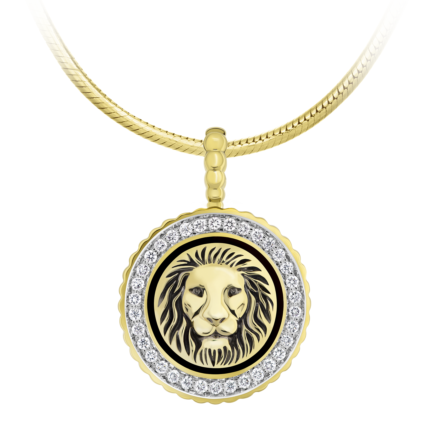 Подвес с бриллиантами, желтое золото, н.керамика