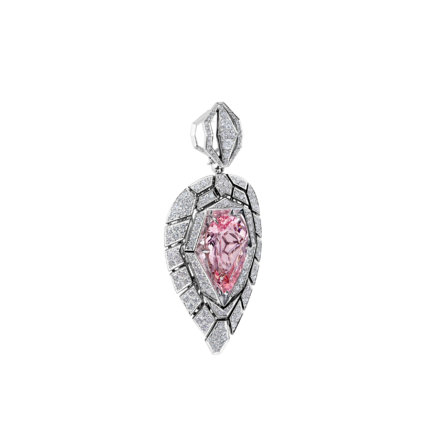 Подвес с морганитом и бриллиантами, белое золото 2