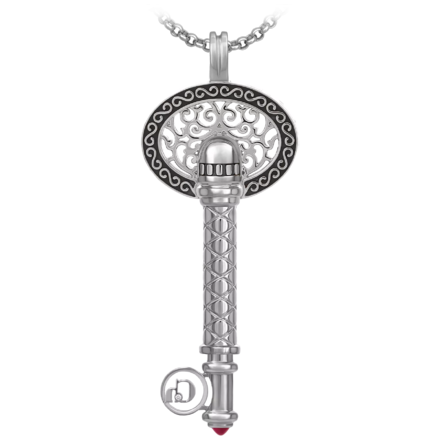 Подвес с рубином и бриллиантами, белое золото 2