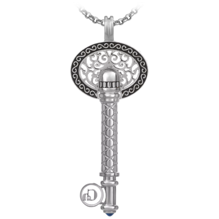 Подвес с сапфиром и бриллиантами, белое золото 2