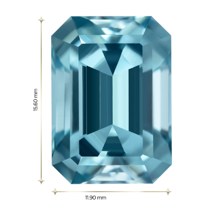 Аквамарин, Изумрудная огранка, 14,86 ct 3