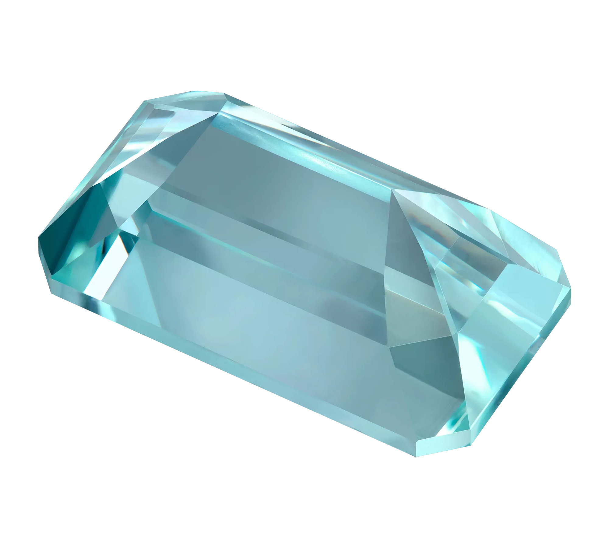 Аквамарин, Изумрудная огранка, 27,60 ct
