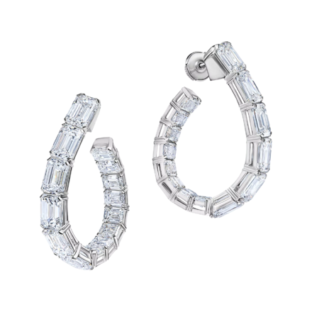 Пусеты с бриллиантами, белое золото 1