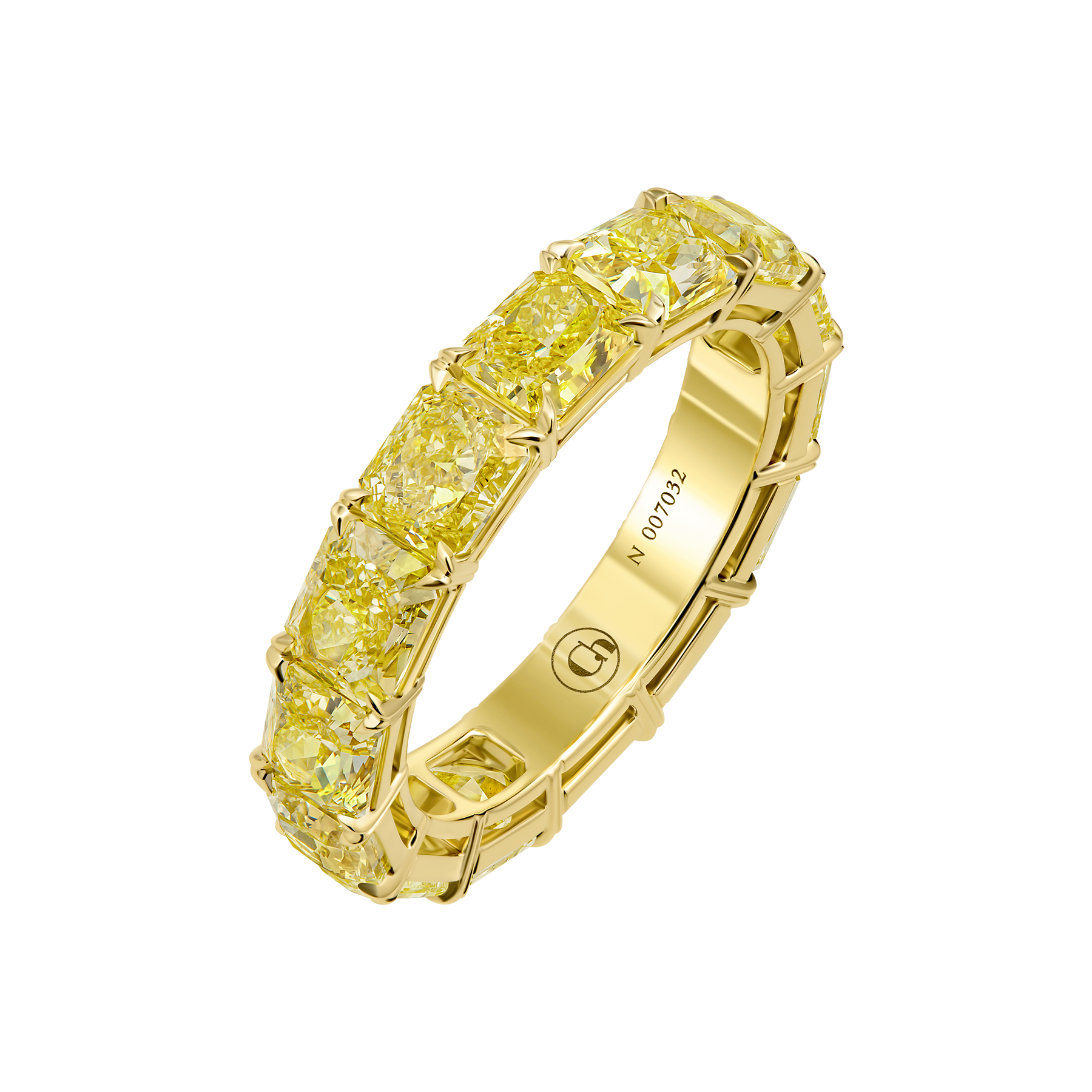 Кольцо с желтыми бриллиантами, желтое золото