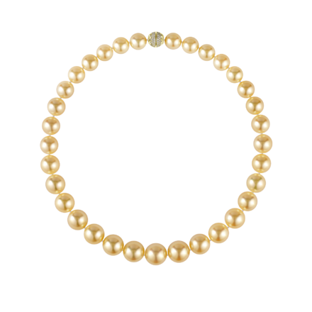 Колье с жемчугом и бриллиантами, желтое золото 1