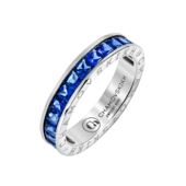 Кольцо с сапфирами и бриллиантами, белое золото