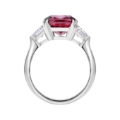 Кольцо со шпинелью и бриллиантами, белое золото