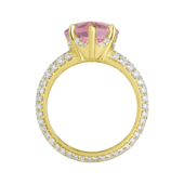 Кольцо с морганитом и бриллиантами, жёлтое золото