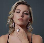 Кольцо с морганитом и бриллиантами, белое золото