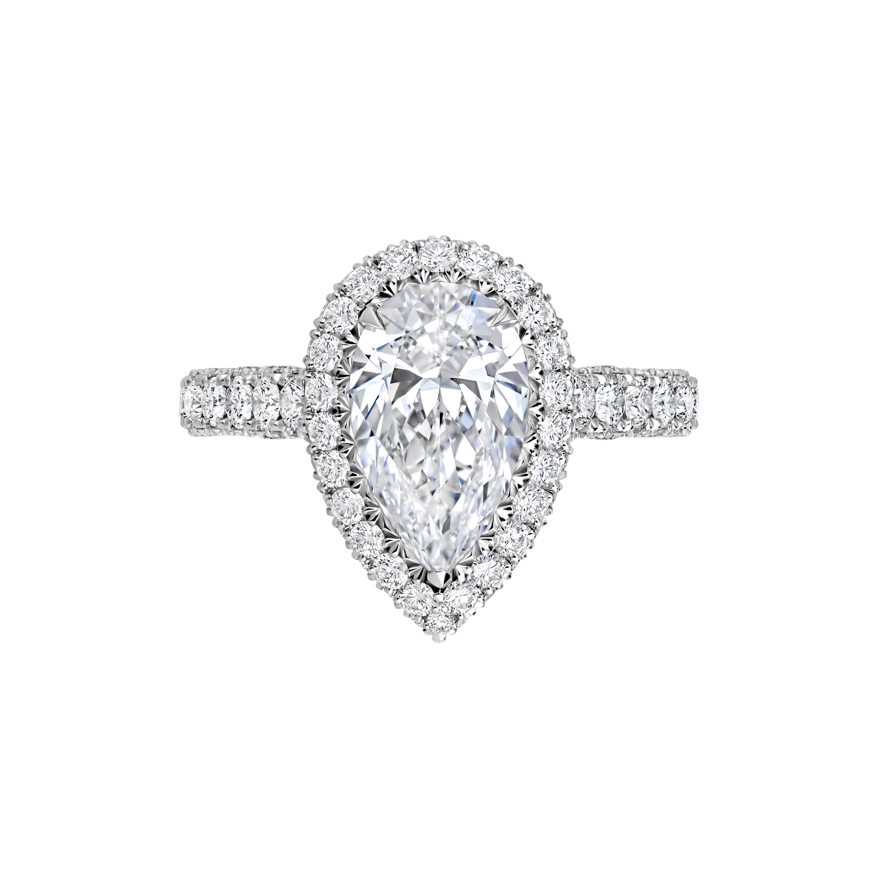 Кольцо с бриллиантами, белое золото