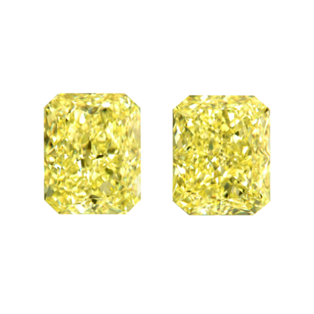 Сет из двух жёлтых бриллиантов, Радиант, 5,03 ct и 5,02 ct 1