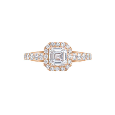 Кольцо с бриллиантами, розовое золото 2