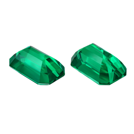 Сет из двух изумрудов ZAMBIA, Октагон, 5,75ct /6,2ct 2