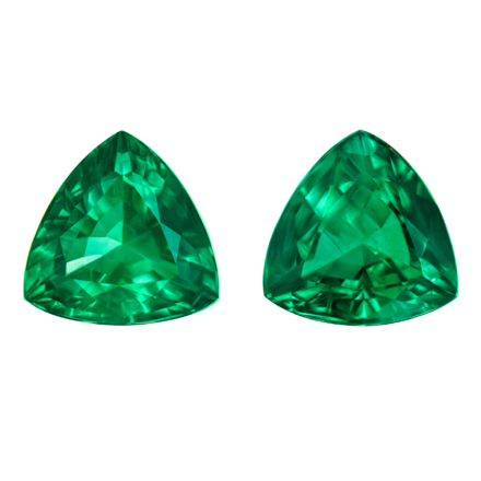 Сет из двух изумрудов ZAMBIA, Триллион, 8,84ct /9,06ct 1