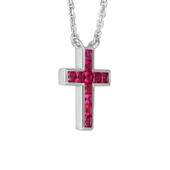 Колье-подвес с рубинами, белое золото