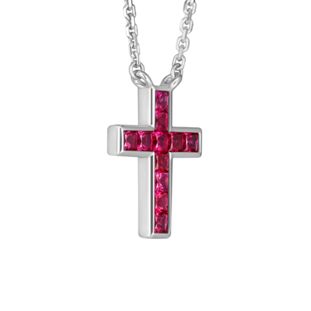 Колье-подвес с рубинами, белое золото 2