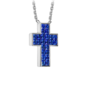 Колье с сапфирами, белое золото