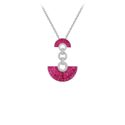 Подвес с рубинами и бриллиантами, белое золото 1