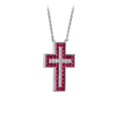 Колье с рубинами и бриллиантами белое золото