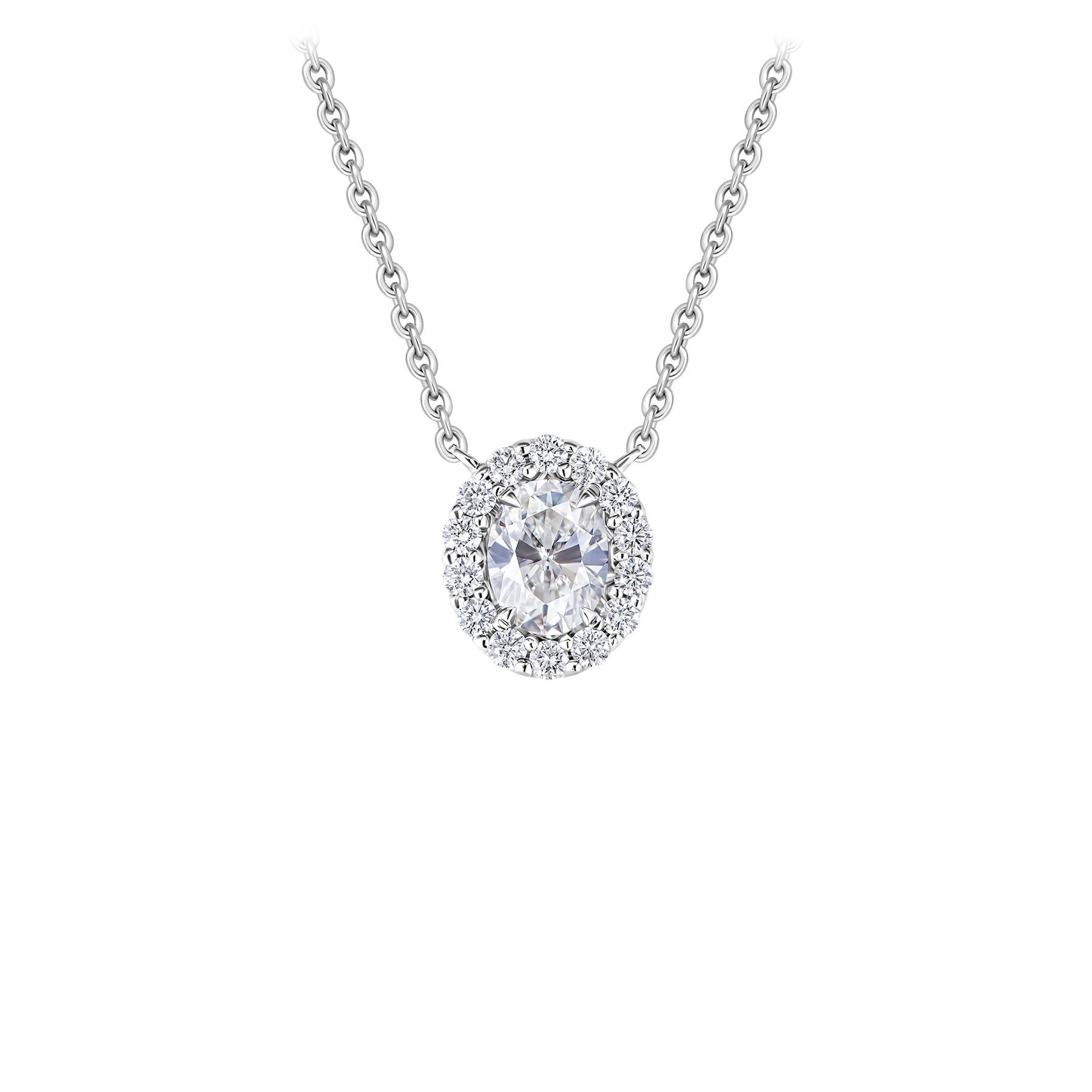 Колье с бриллиантами, белое золото