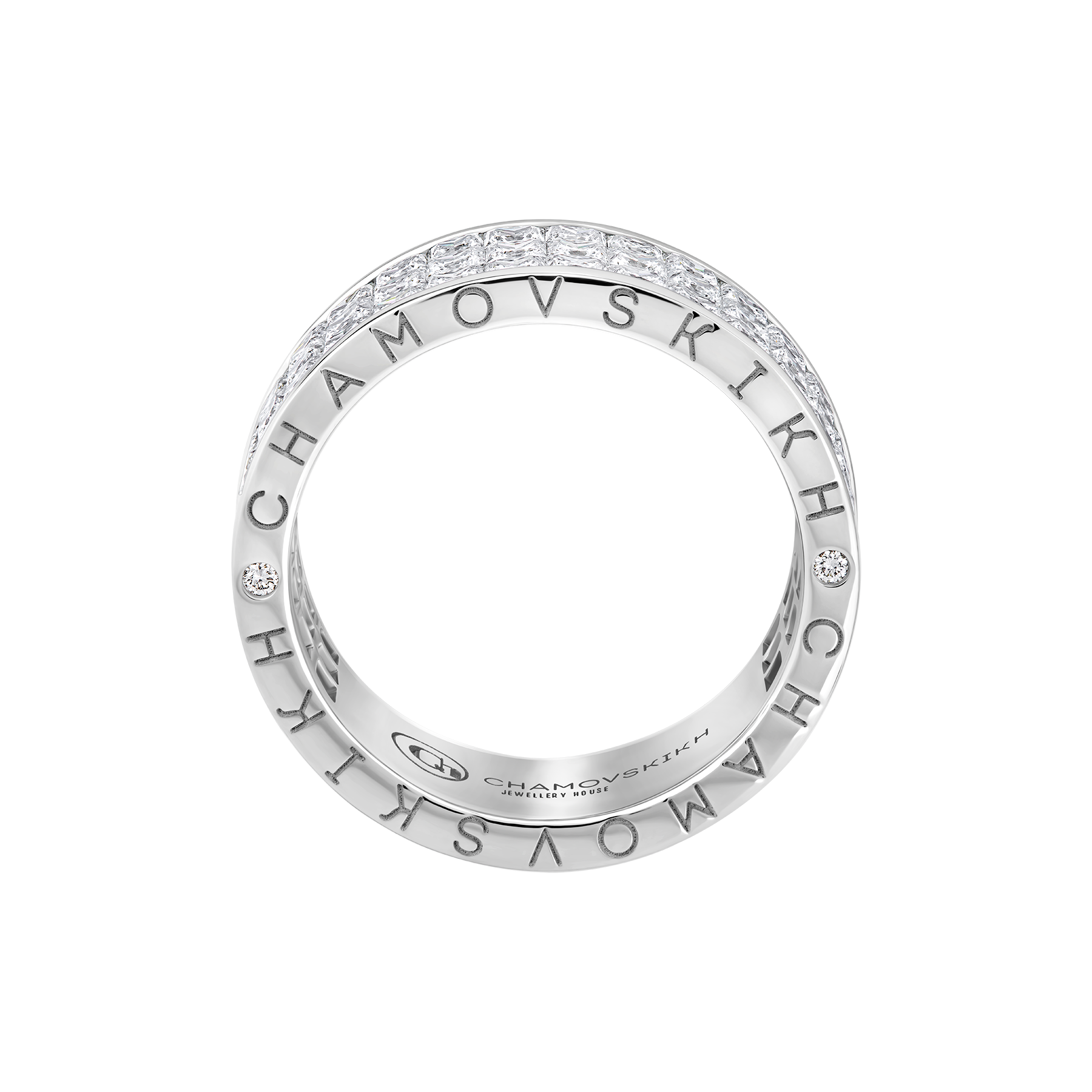 Кольцо с бриллиантами, белое золото