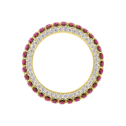 Кольцо с рубинами и бриллиантами, жёлтое золото 3