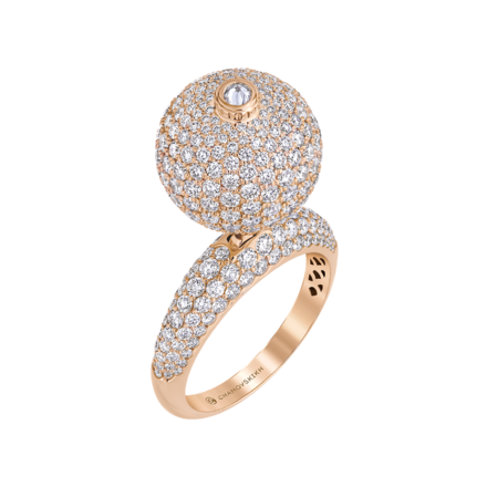 Кольцо с бриллиантами, розовое золото 1