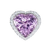 Кольцо с кунцитом и бриллиантами, белое золото